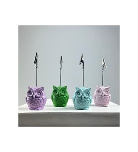 Baykuş Not Tutucu 4'lü Set (buz Yeşili - Pembe- Nane - Yeşil)