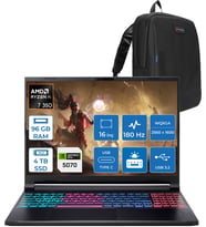 Acer Nitro V 16 ANV16S-61 Amd Ryzen 7 350 96GB Ddr5 4tb SSD 8GB/RTX5070/85W 16" Wqxga (2560 x 1600) IPS 180Hz Freedos Taşınabilir Bilgisayar NHQXNEY003F32 + Zettaçanta