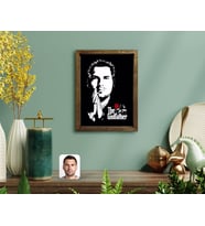 BK Gift Kişiye Özel Godfather Baba Tasarımlı Doğal Masif Ahşap Çerçeveli Tablo-1