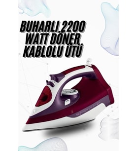 Buharlı Kablolu Ütü 2200 Watt Kireçlenme Önleyici Şok Buharlı