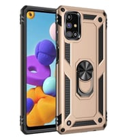 Durukar® Samsung Galaxy M31S Kılıf Sofya Yüzüklü Silikon Kapak - Gold