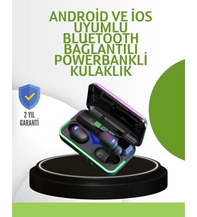 Oyun Modlu E10 Bluetooth Kulaklık Powerbank ve LED Ekranlı