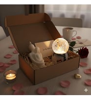Mumelia Candles Sevgili Çift Mum ve Sevgili Çift Kar Küresi Temalı El Yapımı %100 Doğal Soya Çilek Kokulu Hediyelik Dekoratif Mum