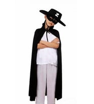 Çocuk Boy Zorro Pelerin + Şapka + Maske Kostüm Seti pop