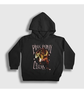 Presmono Unisex Çocuk Siyah Pink Pony Müzik Chappell Roan Kapüşonlu Sweatshirt 498751tt