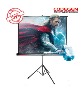 Codegen TX-20 TRIPOD PROJEKSİYON PERDESİ 200X200 (Arkası Siyah Fonlu - Taşınabi - HPSBYI7312-5