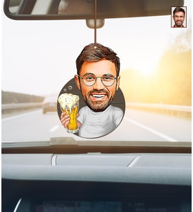 Kişiye Özel Karikatür Ahşap Araba Dikiz Ayna Süsü