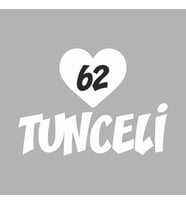 Kalpli 62 Tunceli Araba Sticker siyah 20x15 CM (Beyaz)