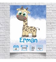 Sevimli Zürafa Temalı Yaş Panosu