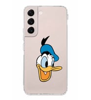 Samsung Galaxy S22  Kamera Korumalı Kapak Donald Duck Tasarımlı  Şeffaf  Kılıf