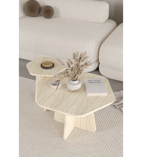 HEXA 2 li Orta Sehpa Seti, Bohem Yan Sehpa, İskandinav Stili 72 cm