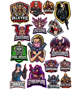 Kadın Karakterler Sticker Set 2 14 Parça Telefon, Tablet, Defter, Laptop Sticker