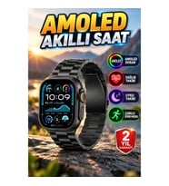 Haino Teko Ultra 3 Amoled Ekran Akıllı Saat Siyah Kordon Metalik Kasa Uyku ve Sağlık Takip Özellikli
