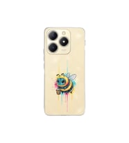 Realme C61 ile uyumlu Splash arı tasarımlı şeffaf silikon kılıf