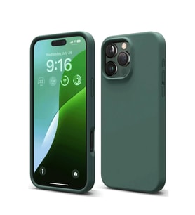Newface Apple iPhone 16 Pro Kılıf Nano içi Kadife Silikon - Koyu Yeşil