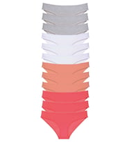 Mulvxbrf Brf02 12 Adet Süper Eko Set Likralı Kadın Slip Külot Gri Beyaz Pudra Fuşya (Mulvix)