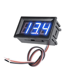 0.56" 0-100V 3 Kablolu DC Mavi Dijital Voltmetre - Hassas ve Kullanışlı