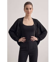 Premium Ajurlu İnce Triko Bolero Hırka