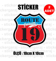 19 çorum memleket rota gidiş etiket sticker çıkartma - 2 adet - motosiklet araba otomobil kamyon kamyonet cam uyumlu