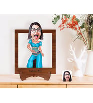 BK Gift Kişiye Özel Oryantal Karikatürlü Ahşap Standlı 3D Biblo-1 (Beyaz)