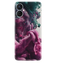 Tecno Spark 9T Kılıf Resimli Desenli Baskılı Silikon Pink Green Cloud 1306