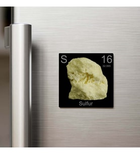 Sulfur (Kükürt) Elementi – Buzdolap Magneti – 9x9 cm
