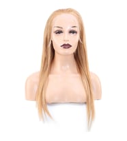 Düz Front Lace Gerçek Tül Peruk - Altın Karamel - 60-65cm