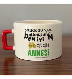 Ortadoğu ve Balkanları  En iyi Baskılı Kırmızı Kulplu C Fincan