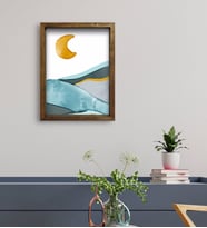 BK Gift Otel Odası Konseptli Doğal Masif Ahşap Çerçeveli Tablo 45x65cm-36