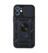Apple İphone 11 Kılıf Pars Lens Yüzüklü Silikon - Lacivert