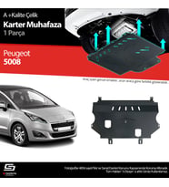S-Dizayn Peugeot 5008 Çelik Karter Muhafaza 2013-2016 A+ Kalite (Karışık)