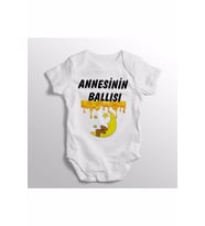 Annesinin Ballısı Yazılı Baskılı Bebek Zıbını
