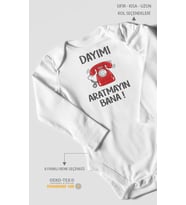 Dayımı Aratmayın Bana Uzun Kollu Çıtçıtlı Bebek Body