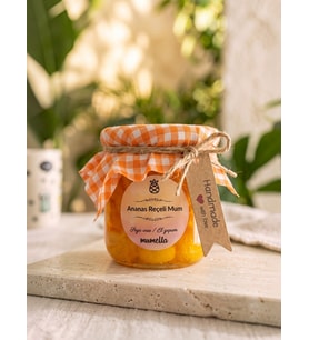 Mumelia Meyve Reçeli - Doğal Soya Cam Kavanoz Tasarım Mum - Ananas