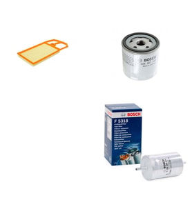 Bosch Filtre Bakım Seti Volkswagen Golf 4 1.4 Benzin 75 Beygir 1998-2003 Hava + Yağ f. + Yakıt Filtre Bosch