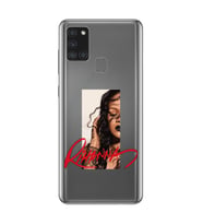 Samsung Galaxy A21S Uyumlu Rihanna Tasarımlı Şeffaf Telefon Kılıfı