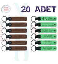 A Kahve & Fıstık Yeşili, Eğitmenden Öğrencilere Hediye 20'li Set, Kişiye Özel İsimli Anahtarlık