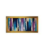 Soyut Şekiller Motifli Kanvas Tablo 80 x 110 cm Gold Çerçeve