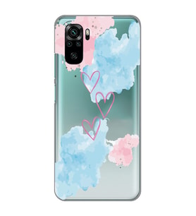 Redmi Note 10/Note 10S Uyumlu Kalp Desenli Şeffaf Telefon Kılıfı