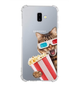 PrintiFy Samsung Galaxy J6+ Plus Uyumlu Kedi 1 Baskılı Şeffaf Köşe Korumalı Antişok Kılıf
