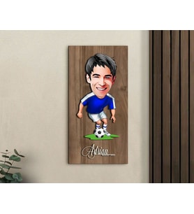 BK Gift Kişiye Özel Futbolcu Karikatürlü Kabartma Figürlü Ahşap Tablo-11, Arkadaşa Hediye, Sevgiliye Hediye, Duvar Dekoru