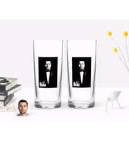 BK Gift Kişiye Özel Renkli Baskılı Godfather Baba Tasarımlı İkili Rakı Bardağı Seti-8 (Beyaz)