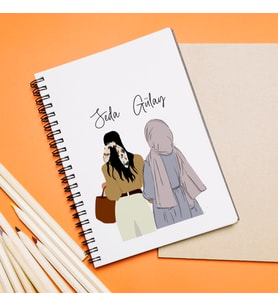 Kız Arkadaş Tesettürlü - Açık Tasarımlı Defter Kişiye Özel