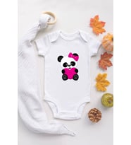 Kız Bebek Baby Ayıcık Baskılı Beyaz Çıtçıtlı Body