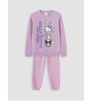 LC WAIKIKI Lila Hello Kitty Baskılı Kız Çocuk Kalın Eşofman Takım