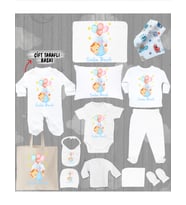 Minito Baby İsme Özel 13'lu Pamuklu Erkek Bebek Hastane Çıkışı Seti_MT_289-13 (Krem)