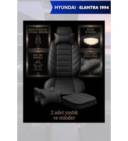 hyundai elantra 1994 Koltuk ve Kılıf uyumlu Siyah Yastık Lüks Minder 2 Minder 2 Yastık