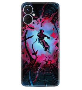 Tecno Spark 9T Kılıf Silikon Desen Özel Seri Astronot Attack 1702
