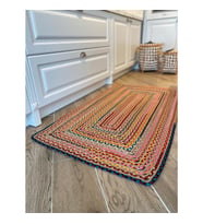 Jüt Hasır Yıkanabilir Dekoratif Salon,Mutfak,Balkon ve Bahçe Royal Serisi Jüt Kilim Halı 01 (Bej)