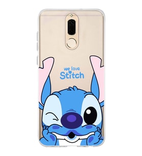 Huawei Mate 10 Lite Uyumlu We Love Stitch Desenli Şeffaf Telefon Kılıfı
